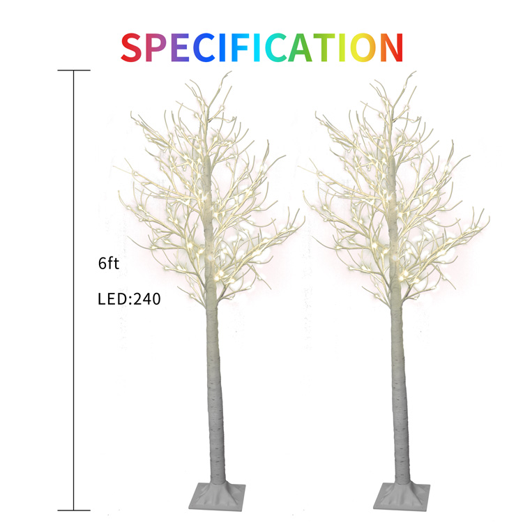 2024112116244389 1.8m双支装白桦树圣诞节灯饰海外仓现货